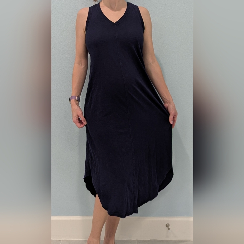 GAP Dark Blue Sleeveless Midi Sundress